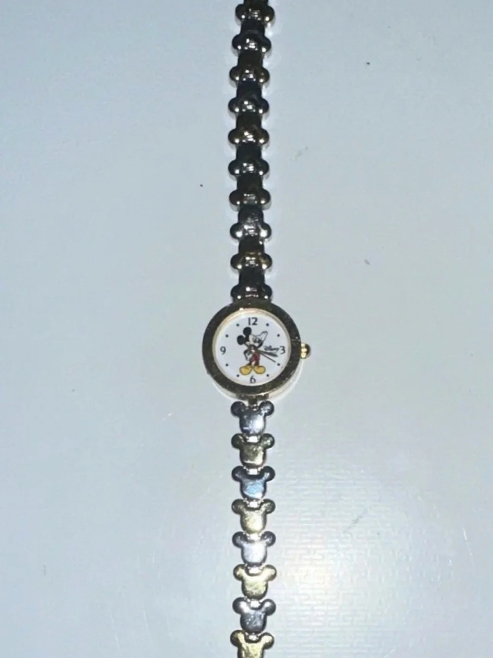 Disney Time Works Mickey Mouse Quartz Watches Lot 2 Leather/Metal Bands